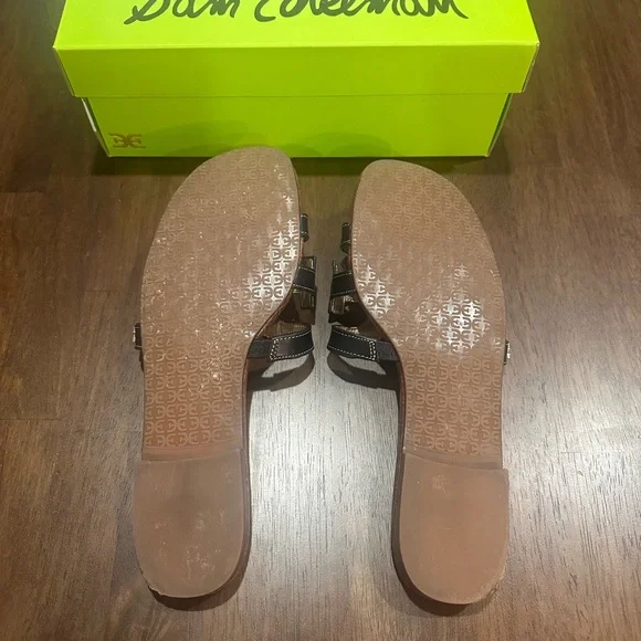 Sam Edelman Bay Black Leather Slides Sandals Size 11 - Picture 5 of 8